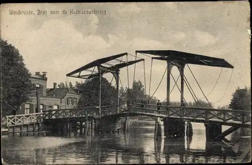 Ak Woubrugge Jacobswoude Südholland, Brug over de Heimanswetering