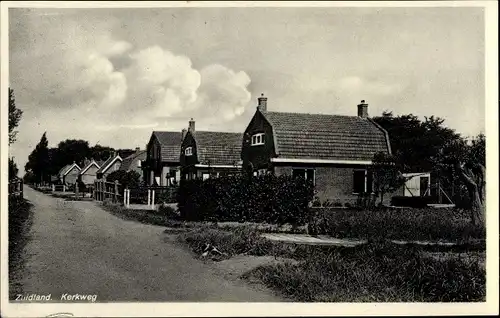 Ak Zuidland Südholland, Kerkweg, Häuser