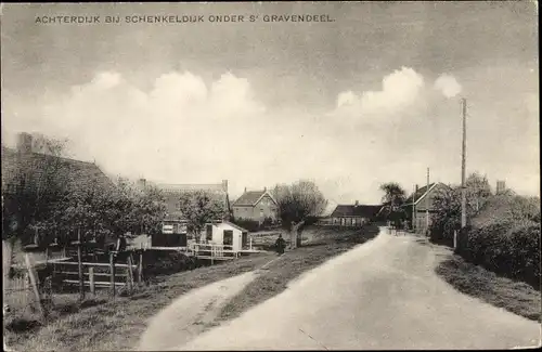 Ak 's Gravendeel Südholland, Achterdijk bij Schenkeldijk