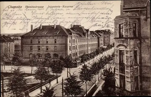 Ak Chemnitz in Sachsen, Planitzstraße, Infanterie Kaserne, Außenansicht
