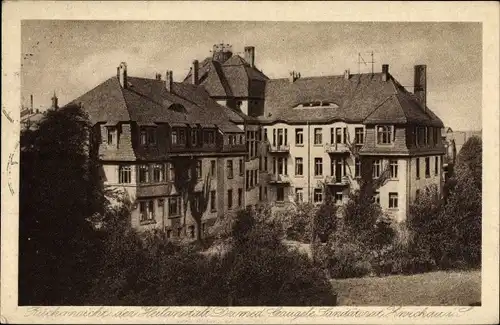 Ak Zwickau in Sachsen, Rückansicht der Heilanstalt Dr. med. Gaugele, Sanitätsrat