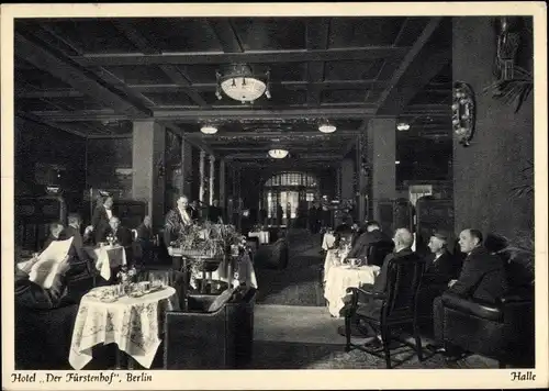 Ak Berlin Tiergarten, Hotel Der Fürstenhof, Halle