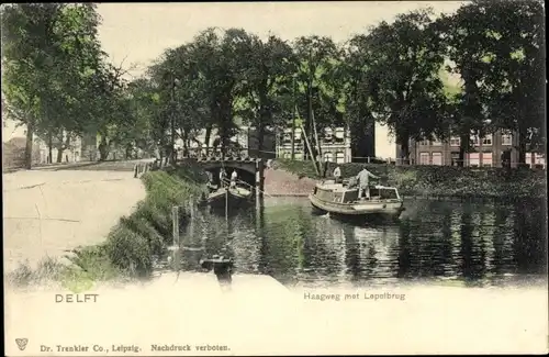 Ak Delft Südholland Niederlande, Haagweg met Lepelbrug