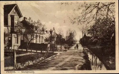 Ak Pernis Rotterdam Südholland Niederlande, Sluisjesweg