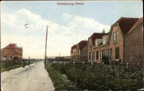 Ak Pernis Rotterdam Südholland Niederlande, Sluisjesweg