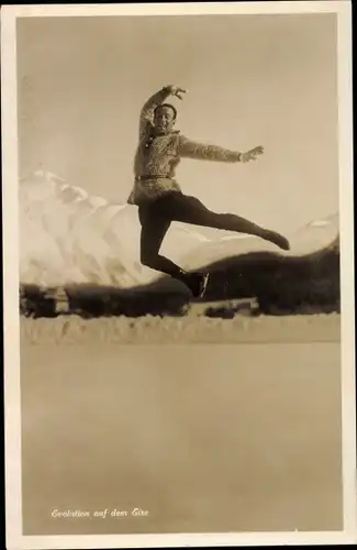 Ak Evolution auf dem Eise, Eiskunstlauf