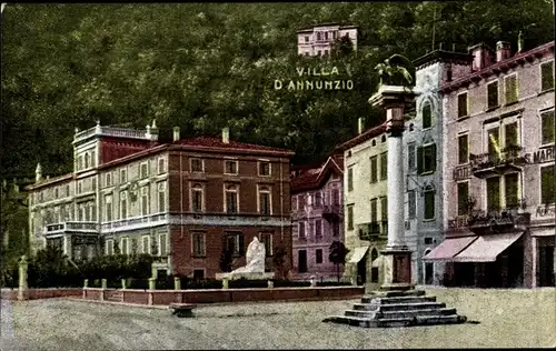 Ak Maderno Lombardia Italien, Piazza S. Marco, Villa D'Annunzio