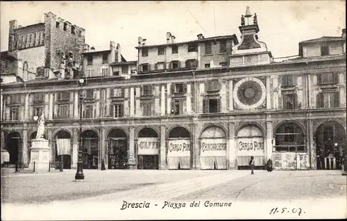 Ak Brescia Lombardia, Piazza del Comune