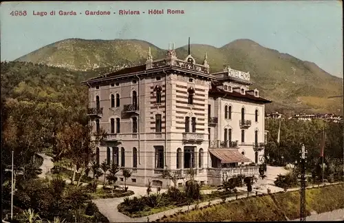 Ak Gardone Lago di Garda Lombardia, Hotel Roma