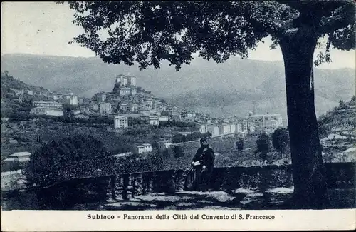 Ak Subiaco Lazio Italien, Panorama della Citta dal Convento di S. Francesco