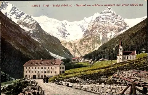 Ak Trafoi Südtirol, Gasthof Zur Schönen Aussicht mit Ortler