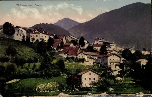 Ak Tolmin Tolmein Isonzo Slowenien, Totalansicht der Ortschaft, Purger 14173