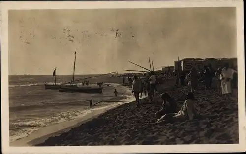 Ak Lido di Ostia Roma Rom Lazio, Strandpartie