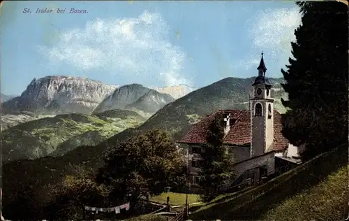 Ak Bozen Bolzano Südtirol, Sankt Isador, Ortsansicht, Kirche