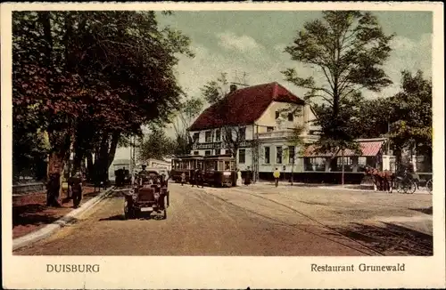 Ak Duisburg im Ruhrgebiet, Restaurant Grunewald