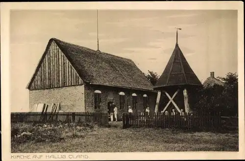 Ak Hallig Oland Nordfriesland, Kirche