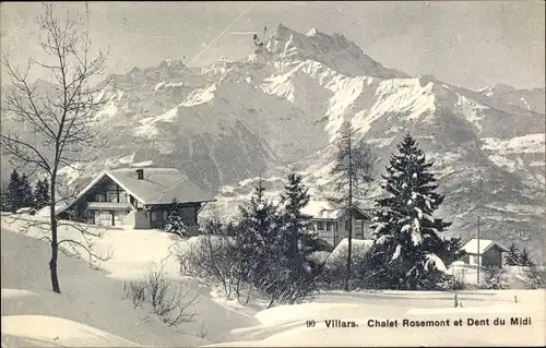 Ak Villars sur Ollon Kt. Waadt, Chalet Rosemont et Dent du Midi