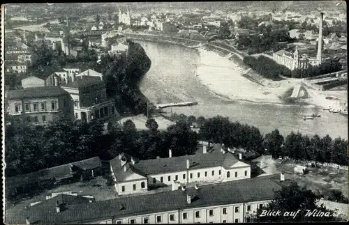 Ak Vilnius Wilna Litauen, Stadtteilansicht, Vogelschau