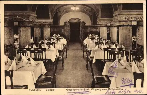 Ak Leipzig in Sachsen, Ratskeller, Gesellschaftssaal