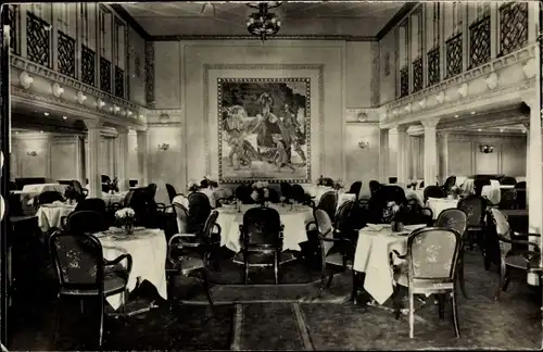 Foto Ak Dampfschiff Deutschland, Innenansicht, HAPAG