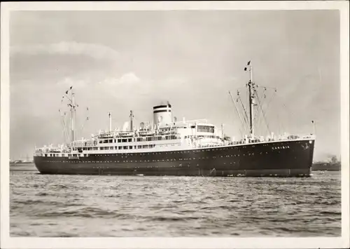 Ak Dampfschiff Caribia, Doppelschraubenmotorschiff, HAPAG