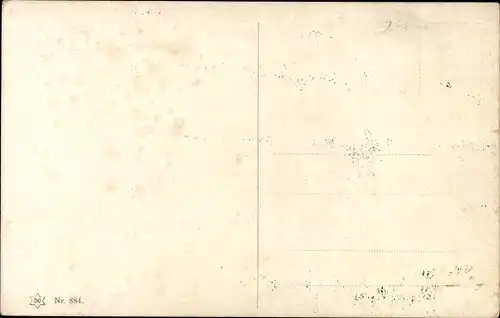 Künstler Ak Offizier in Uniform, Sektglas, Schirmmütze