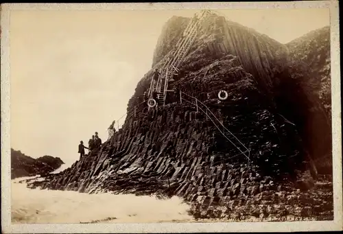 Kabinett Foto Isle of Staffa Schottland, Felsformationen, Treppe, 1894