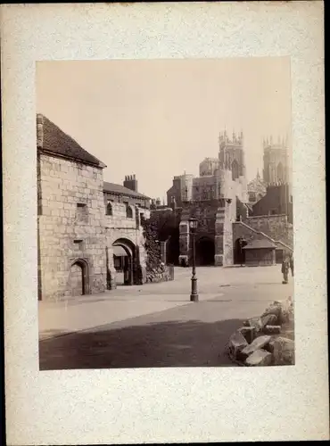Kabinett Foto York Yorkshire England, Straßenpartie in der Stadt, 1894