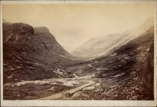 Kabinett Foto Oban Schottland, Glen Coe, Glencoe, 1894