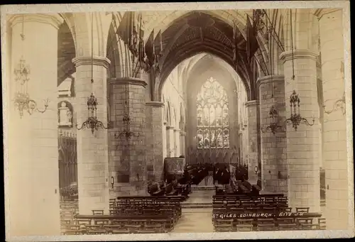 Kabinett Foto Edinburgh Schottland, St. Giles church, interior, 1894