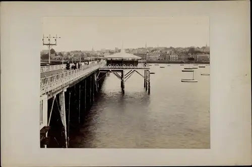 Kabinett Foto Ryde Isle of Wight England, The Pier, 1896