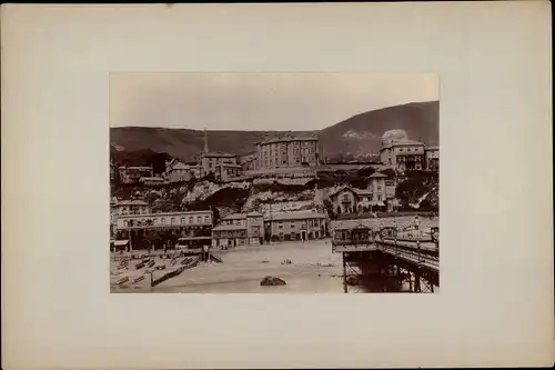 Kabinett Foto Ventnor Isle of Wight England, View from south, Blick auf den Ort, 1896