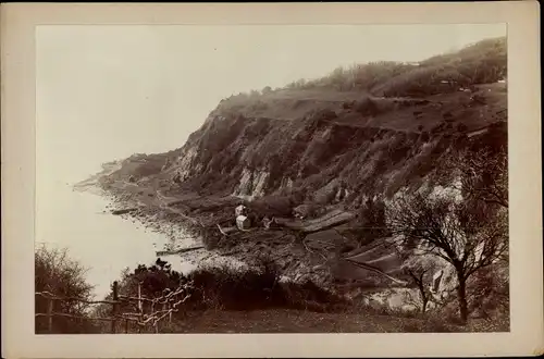 Kabinett Foto Isle of Wight England, Luccombe Bay, 1896
