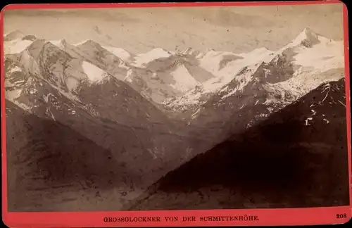 Kabinett Foto Kärnten, Großglockner von der Schmittenhöhe aus gesehen, 1887