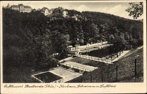 Ak Stadtroda in Thüringen, Kurhaus, Schwimmbad