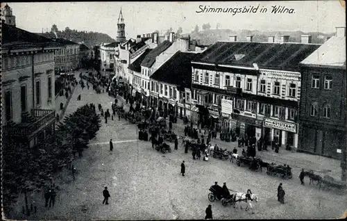 Ak Vilnius Wilna Litauen, Stimmungsbild, Straßenpartie im Ort