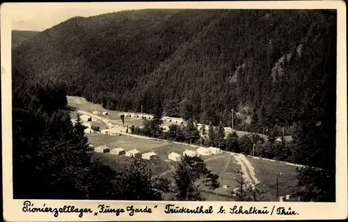 Ak Truckenthal Schalkau in Thüringen, Pionierzeltlager Junge Garde
