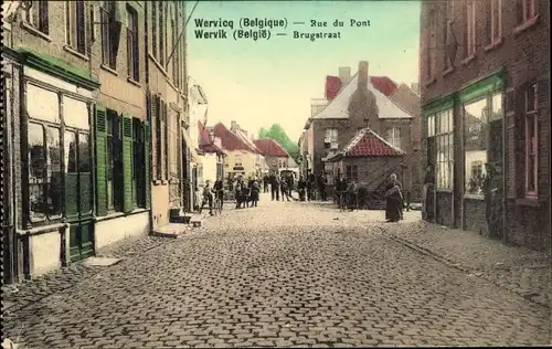 Ak Wervik Wervicq Westflandern, Rue du Pont