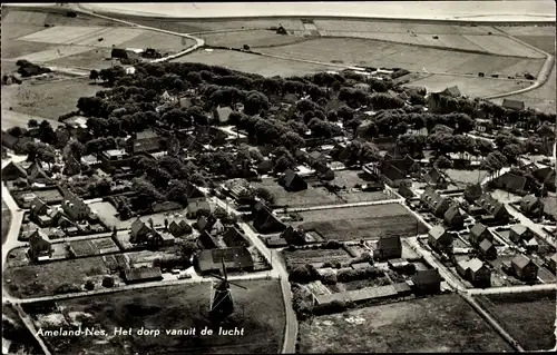 Ak Nes Ameland Friesland Niederlande, Luftbild vom Ort