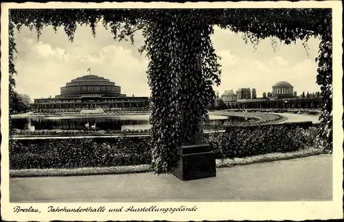 Ak Wrocław Breslau Schlesien, Jahrhunderthalle und Austellungsgelände
