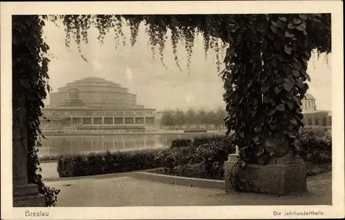 Ak Wrocław Breslau Schlesien, Blick auf die Jahrhunderthalle