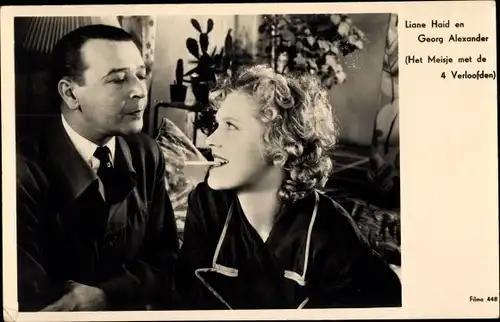Ak Schauspielerin Liane Haid, Georg Alexander in Het Meisje met de 4 Verloofden