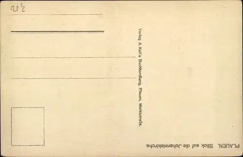 Ak Plauen im Vogtland, Blick auf die Johanniskirche