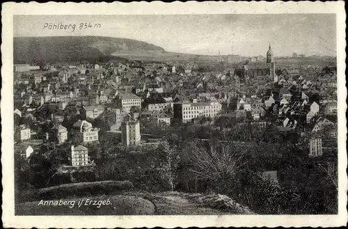 Ak Annaberg Buchholz im Erzgebirge, Panorama mit Pöhlberg