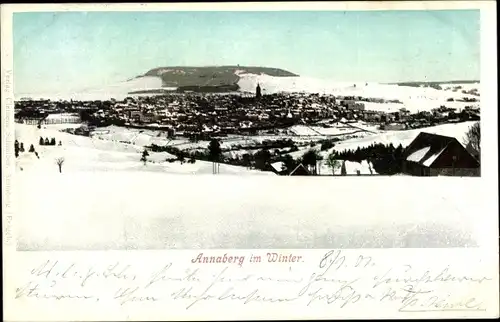 Ak Annaberg im Erzgebirge, Winterpanorama