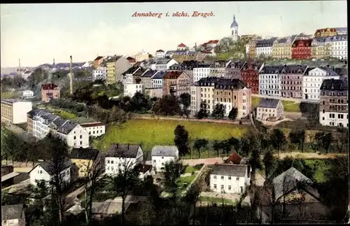 Ak Annaberg im Erzgebirge, Panorama mit Kirche