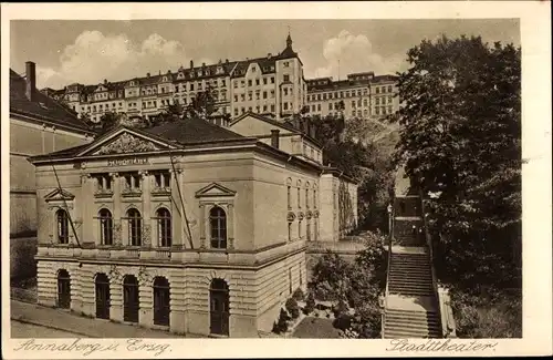 Ak Annaberg Buchholz im Erzgebirge, Stadttheater, Treppe