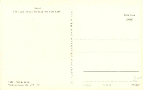 Ak Gera in Thüringen, Altes und neues Rathaus am Kornmarkt