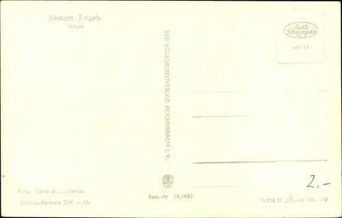 Ak Jöhstadt im Erzgebirge Sachsen, Schule