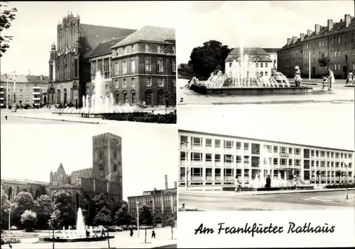 Ak Frankfurt an der Oder, Rathaus, Julien-Marchlewski Straße, Lucie-Hain-Oberschule, Marienkirche